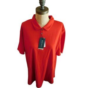 Perry Ellis Size XXL 2X Ladies Red Golf Shirt Top NWT Sporty Plus Size